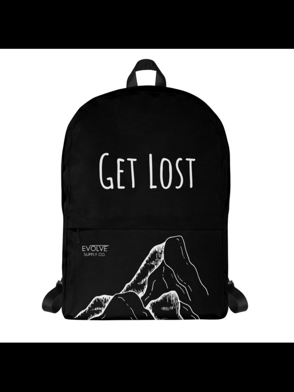 Evolve Black 'Get Lost' Graphic Backpack